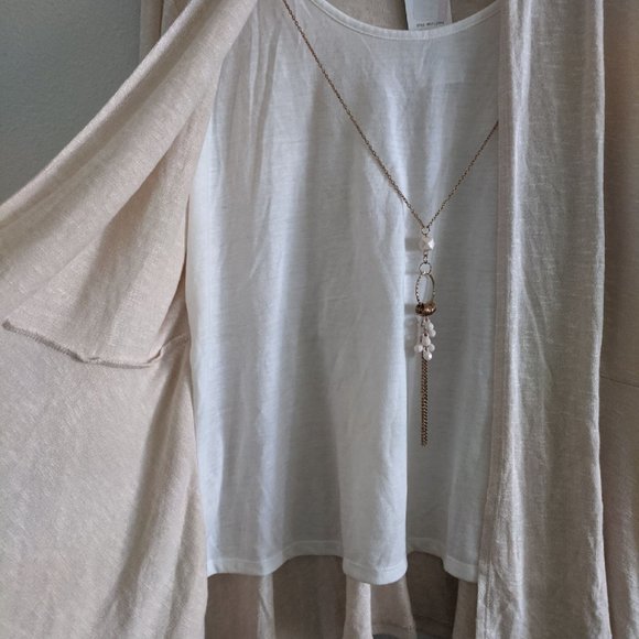 NWT KAREN BROOKS Layered Drape Cardigan Size L - Picture 3 of 15